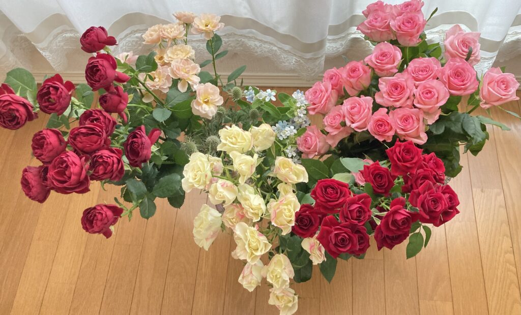 フレッシュフラワーリース使用花材