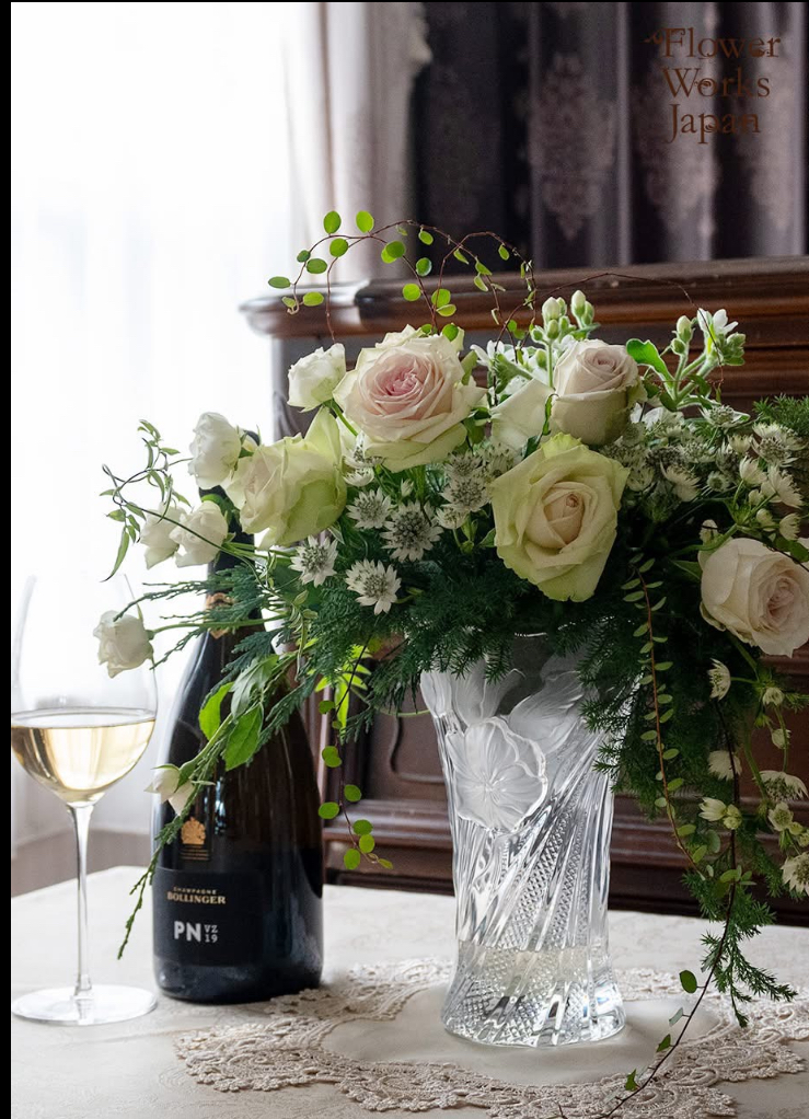 「Best Flower Arrangement」2025冬号英国王室御用達シャンパン”ボランジェ”とのコラボ企画作品